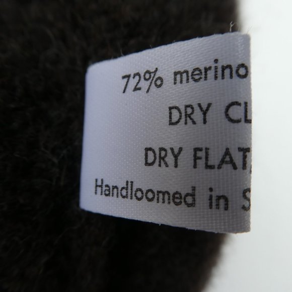 Eskandar Merino Wool Blend Poncho Crossover Sweater Charcoal Gray Handloomed XL - Picture 8 of 9